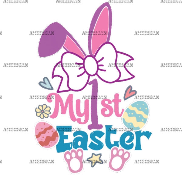 My 1st Easter Bow DTF Transfer