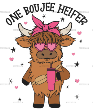 One Boujee Heifer Valentine DTF Transfer