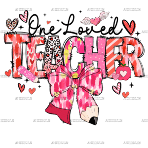 One Loved Teacher Pencil Bow-1 DTF Transfer
