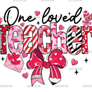 One Loved Teacher Pencil Bow-2 DTF Transfer