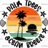 Palm Trees Ocean Breeze DTF Transfer