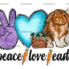 Peace Love Easter Blue Heart DTF Transfer