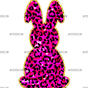 Pink Leopard Bunny DTF Transfer