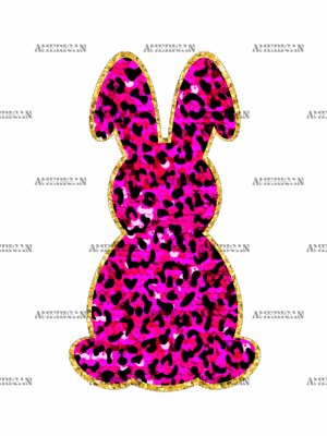 Pink Leopard Bunny DTF Transfer