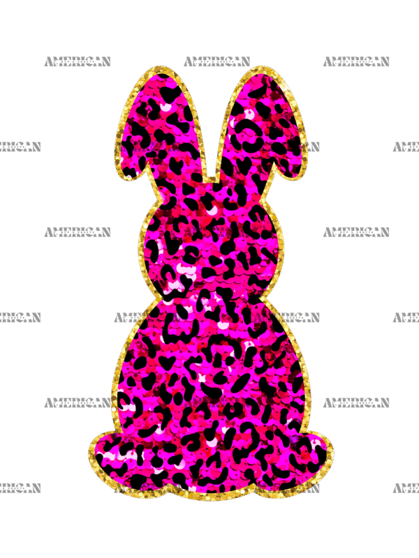 Pink Leopard Bunny DTF Transfer