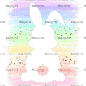 Rainbow Shade Bunny DTF Transfer