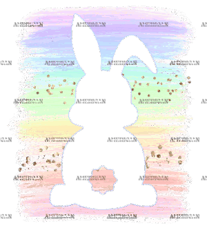 Rainbow Shade Bunny DTF Transfer