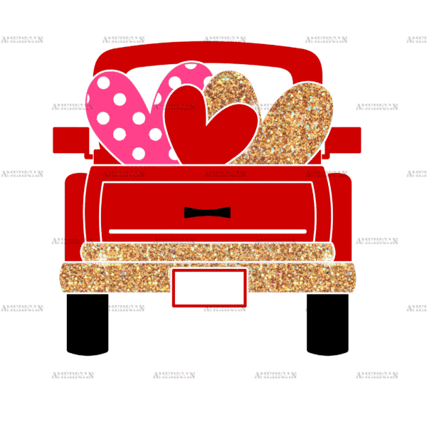 Red Heart Truck DTF Transfer