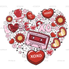 Retro Valentines Day Heart DTF Transfer