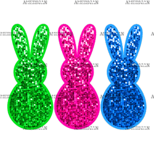 Sequins Bunnies DTF Transfer