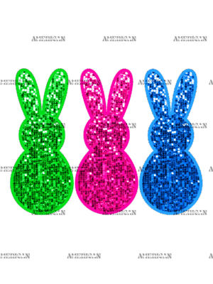 Sequins Bunnies DTF Transfer