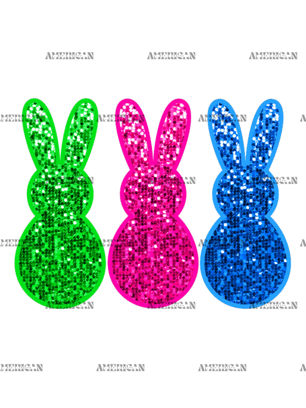 Sequins Bunnies DTF Transfer