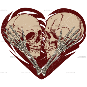 Skeleton Skull Kisses DTF Transfer