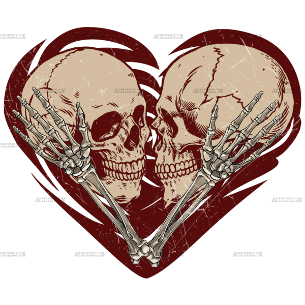 Skeleton Skull Kisses DTF Transfer