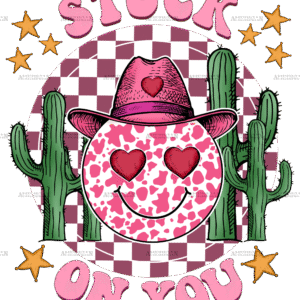 Stuck On You Cactus Smiley DTF Transfer