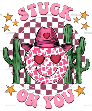 Stuck On You Cactus Smiley DTF Transfer