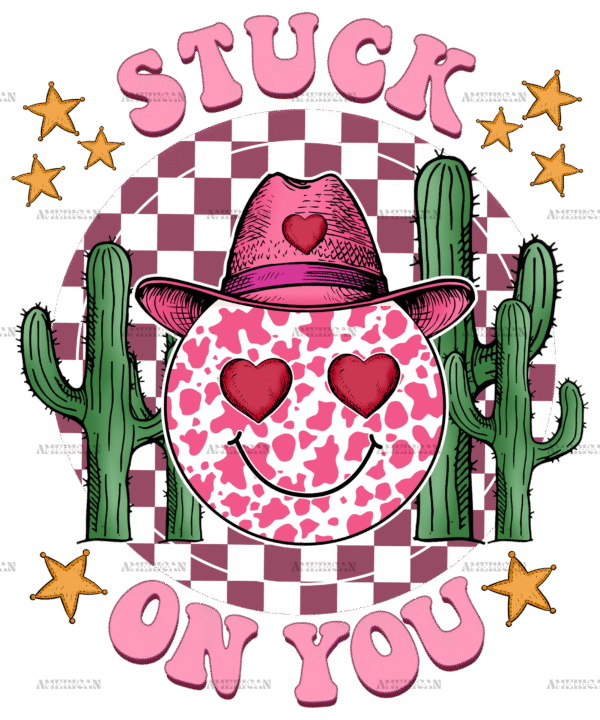 Stuck On You Cactus Smiley DTF Transfer