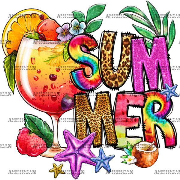 Summer Cocktail DTF Transfer