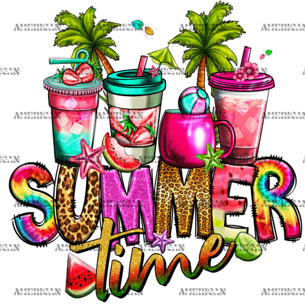 Summer Time Drinks  DTF Transfer
