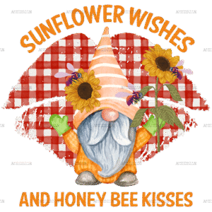 Sunflower Wishes Honey Bee Kisses DTF Transfer