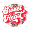 Sweet Heart Retro Grunge Circle DTF Transfer