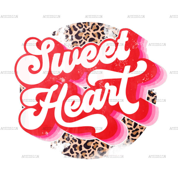 Sweet Heart Retro Grunge Circle DTF Transfer