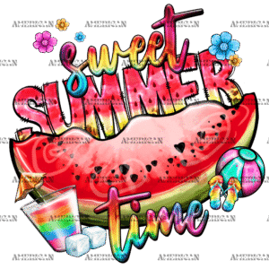 Sweet Summer Watermelon Time DTF Transfer