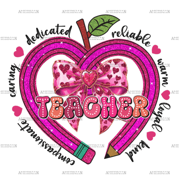Teacher Bow DTF Transfer