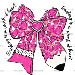 Teacher Pencil Bow DTF Transfer