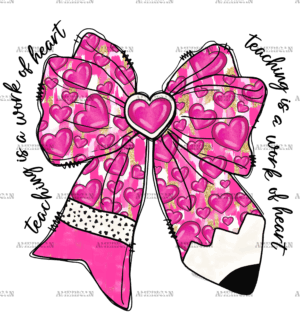 Teacher Pencil Bow DTF Transfer