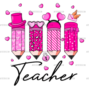 Teacher Valentine Pencils DTF Transfer