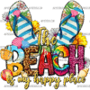 The Beach Is My Happy Place Flip Flop DTF Transfer