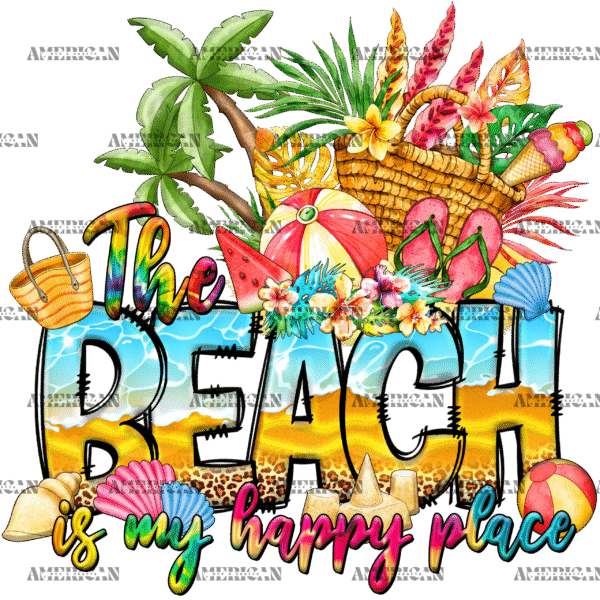 The Beach Is My Happy Place Games DTF Transfer