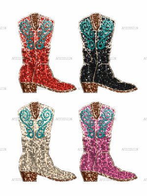 Valentine Boots DTF Transfer