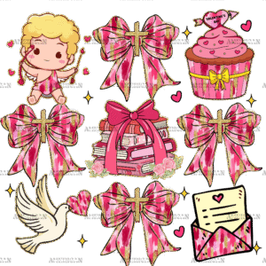 Valentine Bows-1 DTF Transfer