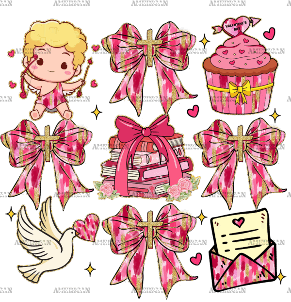 Valentine Bows-1 DTF Transfer