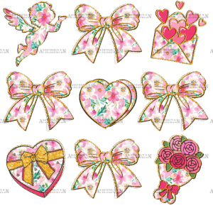 Valentine Bows-3 DTF Transfer