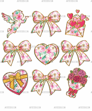 Valentine Bows-3 DTF Transfer