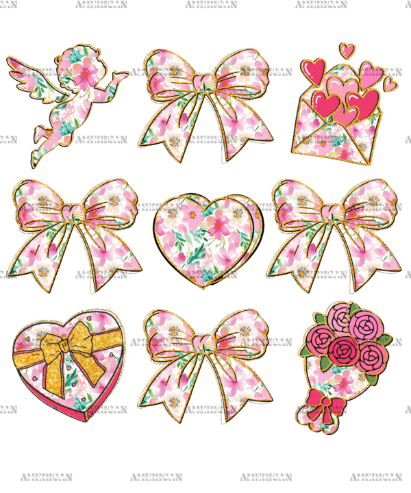 Valentine Bows-3 DTF Transfer