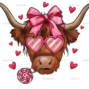 Valentine Cow DTF Transfer