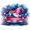Valentine Gnomie Truck-10 DTF Transfer