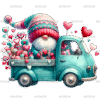 Valentine Gnomie Truck-4 DTF Transfer