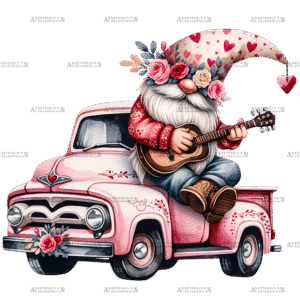 Valentine Gnomie Truck-6 DTF Transfer