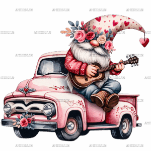 Valentine Gnomie Truck-6 DTF Transfer