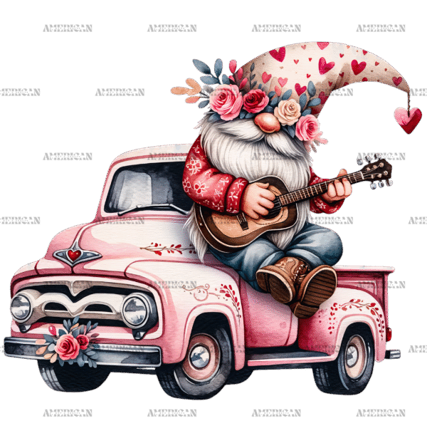 Valentine Gnomie Truck-6 DTF Transfer