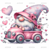 Valentine Gnomie Truck-9 DTF Transfer
