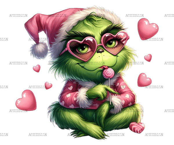 Valentine Grinch Baby DTF Transfer