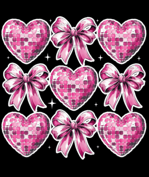 Valentine Heart Bows-1 DTF Transfer