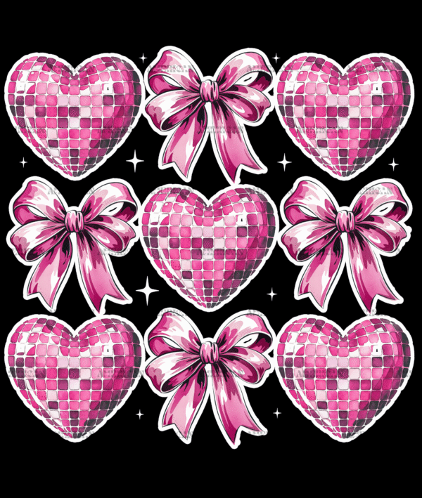 Valentine Heart Bows-1 DTF Transfer