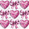 Valentine Heart Bows-2 DTF Transfer